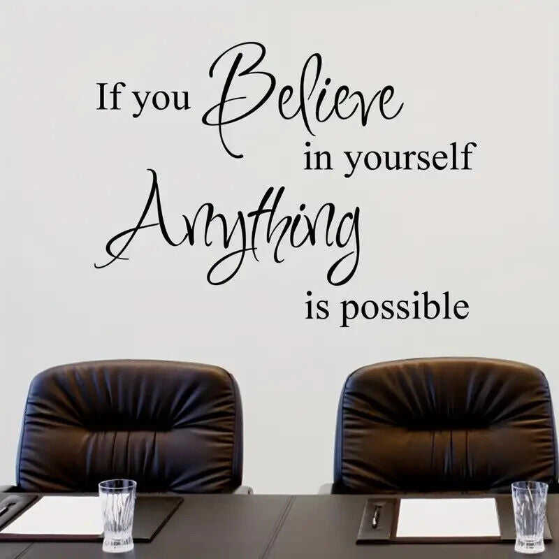 "If You Believe In Yourself Anything Is Possible" Wall Decal 17" x 22" Home & Garden:Home Décor:Decals, Stickers & Vinyl Art GoodDecor